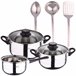 PACK BATERÍA DE COCINA 5 PIEZAS + SET DE 3PC UTENSILIOS DE COCINA Multicolor