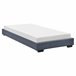 Corium Cama individual con somier tapizado en lienzo / MDF 96x214 Blanco/ Beige