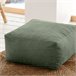 Puff de pana desierto cuadrado Verde Oscuro