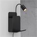 Aplique revistero con USB y repisa Roomi Metal  Nórdico Negro