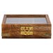 3 el línea con caja de madera Marron
