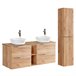 Conjunto mueble lavabo doble 2 nichos y columna April 140 Blanco