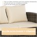 Conjunto de Muebles de Ratán Metal, Ratán PE, Poliéster Outsunny Crudo