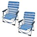 Aktive Pack 2 sillas de playa fijas y plegables rayas Azul