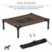 Cama Elevada para Mascotas Acero, Tela Oxford PawHut Marron