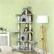 Árbol Rascador para Gatos Aglomerado de Madera, Sisal y Felpa Gris