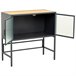 Aparador de vidrio, metal y madera 2 puertas Negro