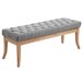 Banco Recibidor Ramses En Tela & Madera Clara 120x38 Gris