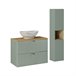 Conjunto de muebles lavabo individual 2 cajones y columna Jade Verde