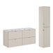 Conjunto de muebles con lavabo encastrado y columna Alba 120 Beige