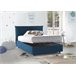 Cama plaza y media en tela Azul Marino