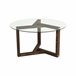 Mesa de centro de vidro 75x75 Madera Oscura