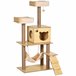 Árbol para Gatos Melamina de Madera, Yute, Poliéster PawHut Amarillo
