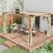 Pérgola de Jardín Aluminio, Poliéster Outsunny Marron