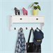 Estantería de Pared con 5 Ganchos y 2 Cajones FRG178-W SoBuy Blanco