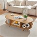 Mesa de centro Nordkapp con estantes MDF bambú [en.casa] Marron