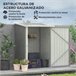 Caseta de Jardín Acero Lacado Outsunny Gris