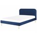 Beliani Cama Terciopelo FLAYAT 193x215 Azul Marino