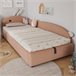 Cama con almacenaje de terciopelo Cama con almacenaje de terciopelo Rosa