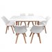 Mesa extensible Helga 120, 6 sillas Nora Blanco