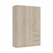 Armario 3 puertas efecto madera 135 Roble