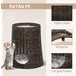 Cesta de Mimbre para Gatos Ratán PE, Metal y Poliéster PawHut Marron