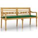 Banco de madera batavia con cojín 150x51 Verde Oscuro