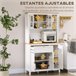 Alacena de Cocina MDF, Melamina de Madera HOMCOM, hogar - cocina Blanco