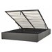 Beliani Cama con somier Poliéster DINAN 167x214 Gris Oscuro