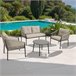 Set jardín MIKA sofá 2 plazas, 2 sillones y mesa de centro Beige