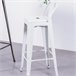 Taburete metálico industrial con respaldo bajo  - Bistro Blanco