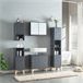 Armario alto Overath con 2 puertas MDF pino Gris