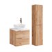 Conjunto mueble lavabo individual y columna April 60 Natural/ Blanco