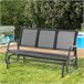 Banco de Jardín Metal, Malla Outsunny Negro