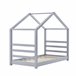 Cama para niños Vardø con somier - Forma de casa - pino 78x146 Gris