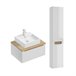Conjunto de muebles con lavabo individual 1 cajón y columna Livia Blanco