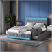 Cama doble, LED, USB, 4 cajones 162x210 Cama doble, LED, USB, 4 cajones 162x210 Gris