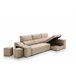 Sofa Chaise Longue Cama con Arcón y Puff Giuliana Beige
