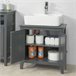 Armario para el Debajo del Lavado 2 Puertas FRG202-W SoBuy 60 Gris Oscuro