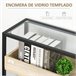 Mesa Consola Vidrio Templado, MDF, Metal HOMCOM 108 Negro