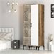 Armario 2 puertas efecto madera 80 Blanco/ Madera