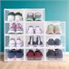 Pack 12 cajas zapatos plástico apilables y antivuelco Max Home Blanco