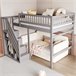 Cama alta para niños 192x205 Gris