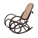 Silla mecedora rocking chair aspecto retro ratán de madera maciza apariencia nogal FAB04001 Marron