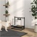 Comedero para Perros Acero, Metal PawHut Negro