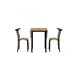 Set Mesa y 2 Sillas - Modelo LEVA - Sobre+asiento MDF - Estructuras Metal Roble