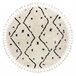 Alfombra BERBER TETUAN B751 zigzag Franjas Bereber Marroquí Shag 120x120 Crema