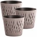 3x Maceta redonda de plastico Sandy Round Marron Claro