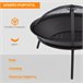 Brasero Exterior Metal Outsunny, hogar - climatización Negro