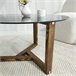 Mesa de centro de vidro 75x75 Madera Oscura